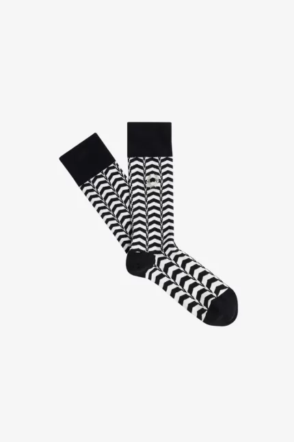 Fred Perry Abstract Print Men’s Socks Black Warm Grey | NUSLH2569