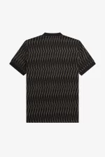 Fred Perry Argyle Jacquard Men’s T-Shirt Black | IYKHA8403