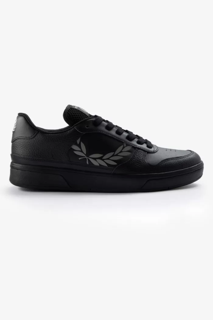 Fred Perry B300 Men’s Trainers Black Grey | WORHE3159