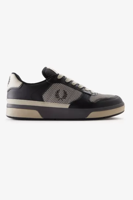 Fred Perry B300 Men’s Trainers Black Gunmetal | ZWFSK8703