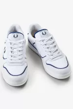 Fred Perry B300 Men’s Trainers White Navy | LJVZO0426