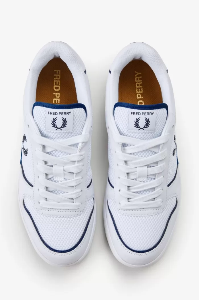 Fred Perry B300 Men’s Trainers White Navy | LJVZO0426