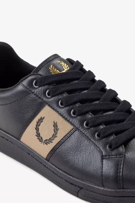 Fred Perry B721 Men’s Tennis Shoes Black Green | EMPNR2314