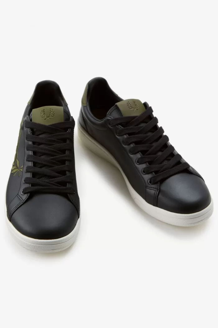 Fred Perry B721 Men’s Tennis Shoes Black | XUSFP4836