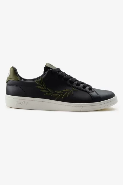 Fred Perry B721 Men’s Tennis Shoes Black | XUSFP4836