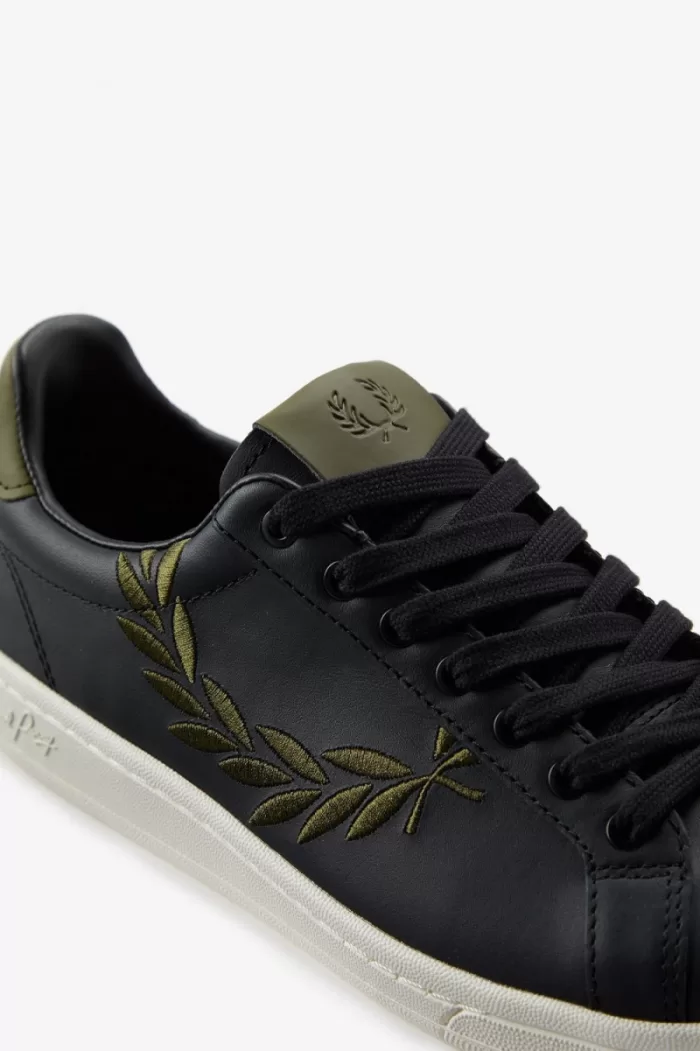 Fred Perry B721 Men’s Tennis Shoes Black | XUSFP4836