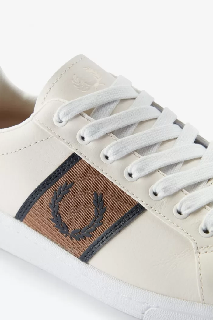 Fred Perry B721 Men’s Tennis Shoes Ivory Black | THXSL1576