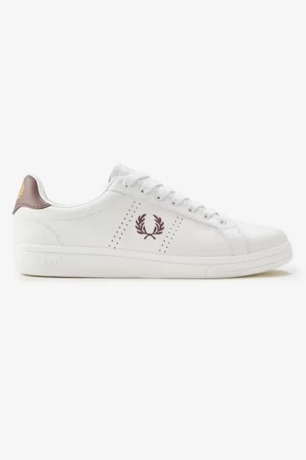 Fred Perry B721 Men’s Tennis Shoes Ivory Dark Red | RKJGF3712