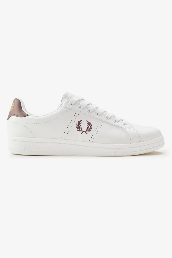 Fred Perry B721 Men’s Tennis Shoes Ivory Dark Red | RKJGF3712