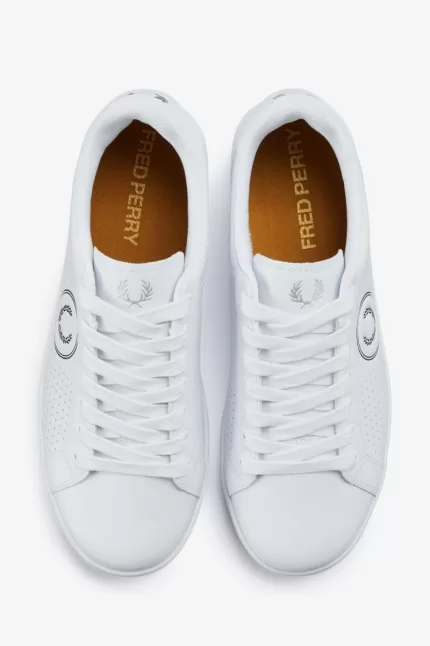 Fred Perry B721 Men’s Tennis Shoes White Black | VDGPU3294