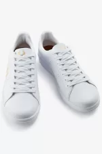 Fred Perry B721 Men’s Tennis Shoes White Metallic Gold | JNUMI7358