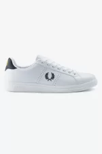 Fred Perry B721 Men’s Tennis Shoes White Navy | UIGNA3165