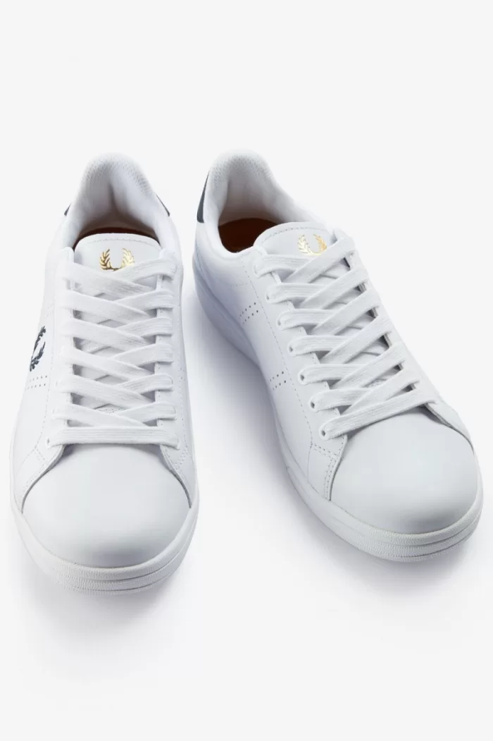 Fred Perry B721 Men’s Tennis Shoes White Navy | UIGNA3165