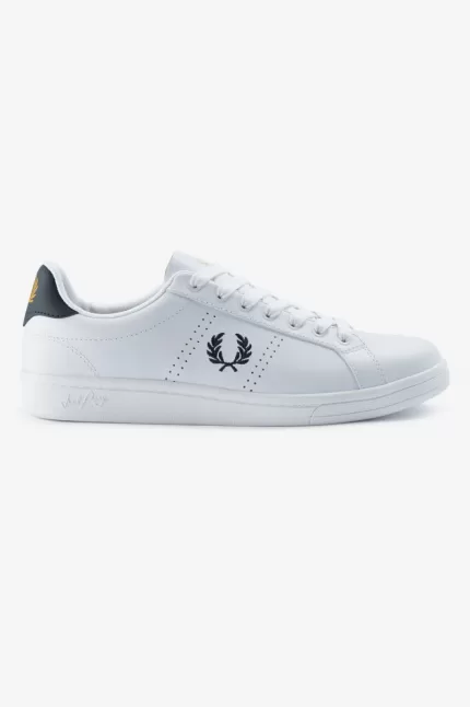 Fred Perry B721 Men’s Tennis Shoes White Navy | UIGNA3165