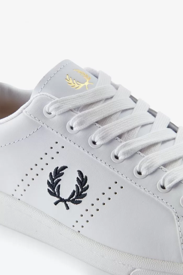 Fred Perry B721 Men’s Tennis Shoes White Navy | UIGNA3165