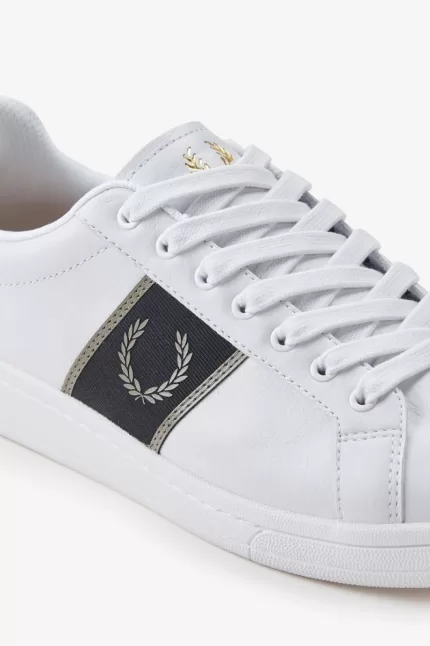 Fred Perry B721 Men’s Tennis Shoes White Warm Grey | GRLEN1865