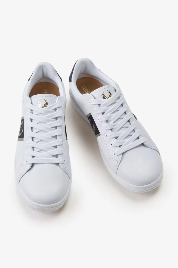 Fred Perry B721 Men’s Tennis Shoes White Warm Grey | GRLEN1865