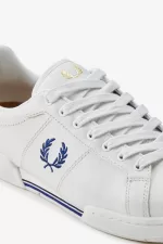 Fred Perry B722 Men’s Tennis Shoes Ivory Shaded Cobalt | VUAEC6208