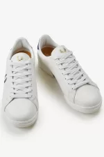 Fred Perry B722 Men’s Tennis Shoes Ivory Shaded Cobalt | VUAEC6208