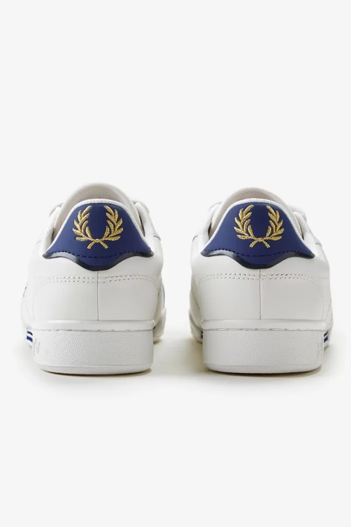 Fred Perry B722 Men’s Tennis Shoes Ivory Shaded Cobalt | VUAEC6208