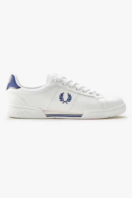 Fred Perry B722 Men’s Tennis Shoes Ivory Shaded Cobalt | VUAEC6208