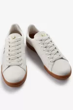 Fred Perry B722 Men’s Tennis Shoes Snow White Field Green | WXYGP0537