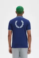 Fred Perry Back Graphic Men’s Polo Shirt French Navy | DSALT5140