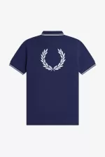 Fred Perry Back Graphic Men’s Polo Shirt French Navy | DSALT5140