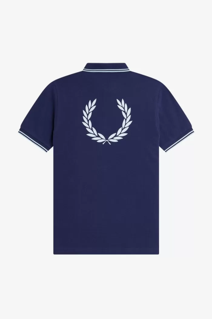 Fred Perry Back Graphic Men’s Polo Shirt French Navy | DSALT5140