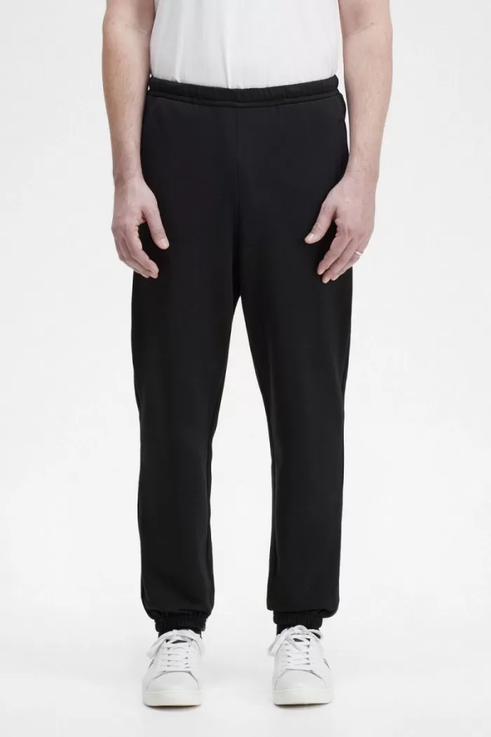 Fred Perry Badge Detail Track Men’s Pants Black | XRLSE7652