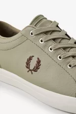 Fred Perry Baseline Men’s Tennis Shoes Warm Grey Dark Red | CRWBE2974