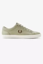 Fred Perry Baseline Men’s Tennis Shoes Warm Grey Dark Red | CRWBE2974