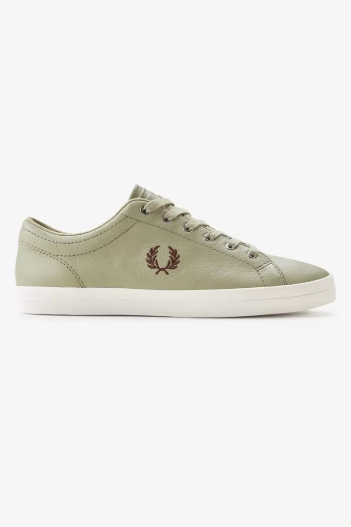 Fred Perry Baseline Men’s Tennis Shoes Warm Grey Dark Red | CRWBE2974