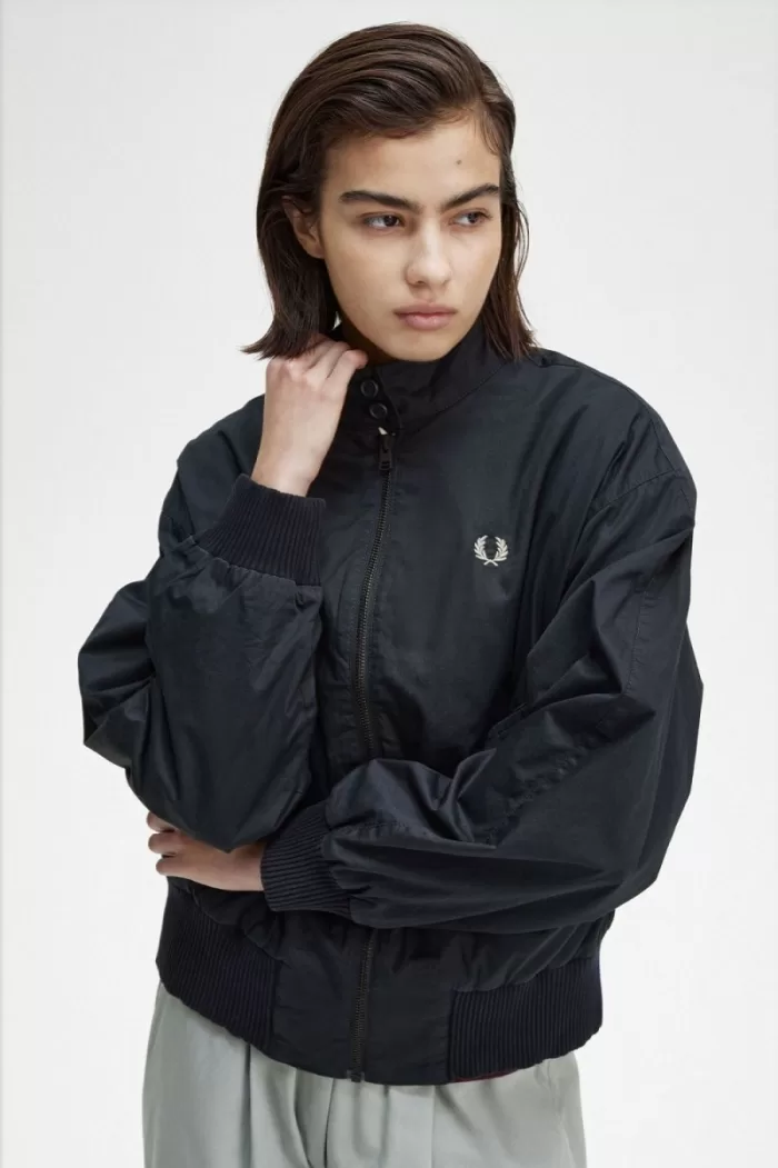 Fred Perry Batwing Zip-Through Women’s Jackets Navy | NVRAD7041