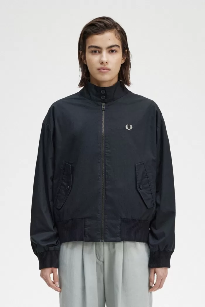 Fred Perry Batwing Zip-Through Women’s Jackets Navy | NVRAD7041