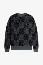 Fred Perry Block Graphic Men’s Jumper Gunmetal | FBNIP5694