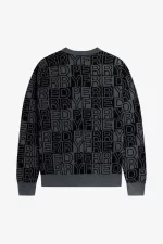 Fred Perry Block Graphic Men’s Jumper Gunmetal | FBNIP5694