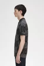 Fred Perry Block Graphic Men’s Polo Shirt Gunmetal | QYDIW8157