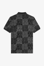 Fred Perry Block Graphic Men’s Polo Shirt Gunmetal | QYDIW8157