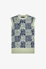 Fred Perry Block Graphic Men’s Tanks Mint | DFIWG5967