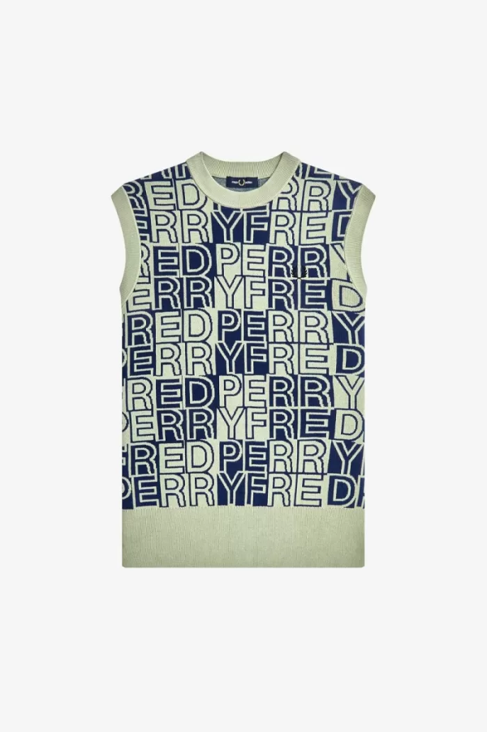 Fred Perry Block Graphic Men’s Tanks Mint | DFIWG5967