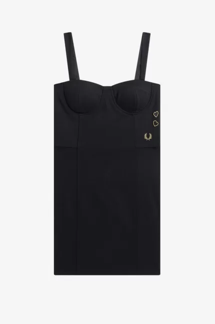 Fred Perry Bodycon Women’s Dress Black | JBMGW8627