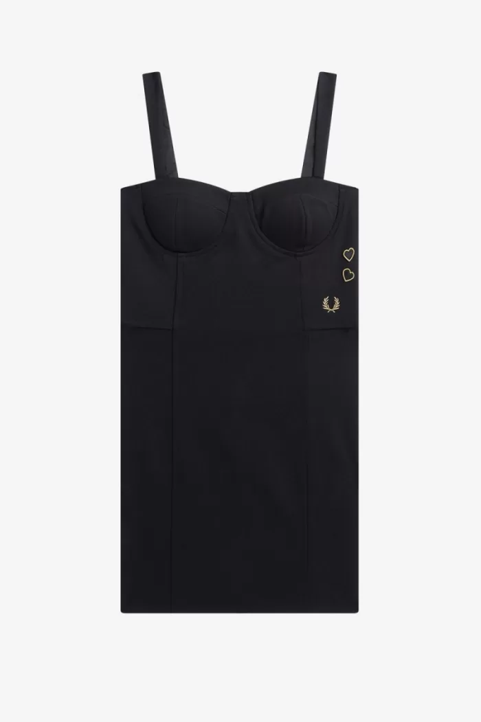 Fred Perry Bodycon Women’s Dress Black | JBMGW8627