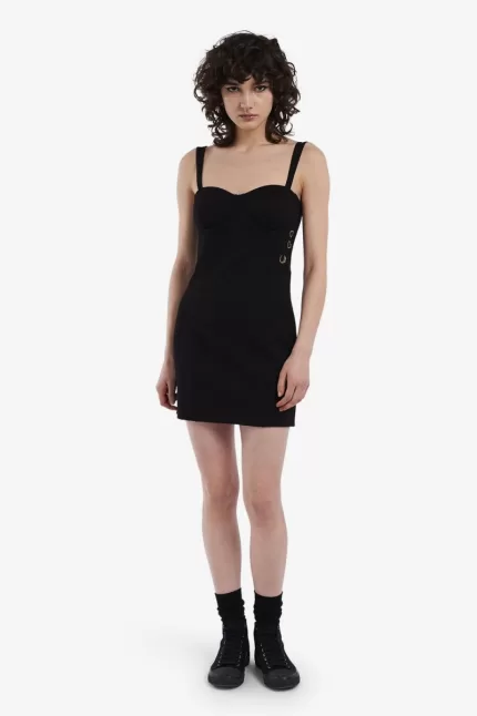 Fred Perry Bodycon Women’s Dress Black | JBMGW8627