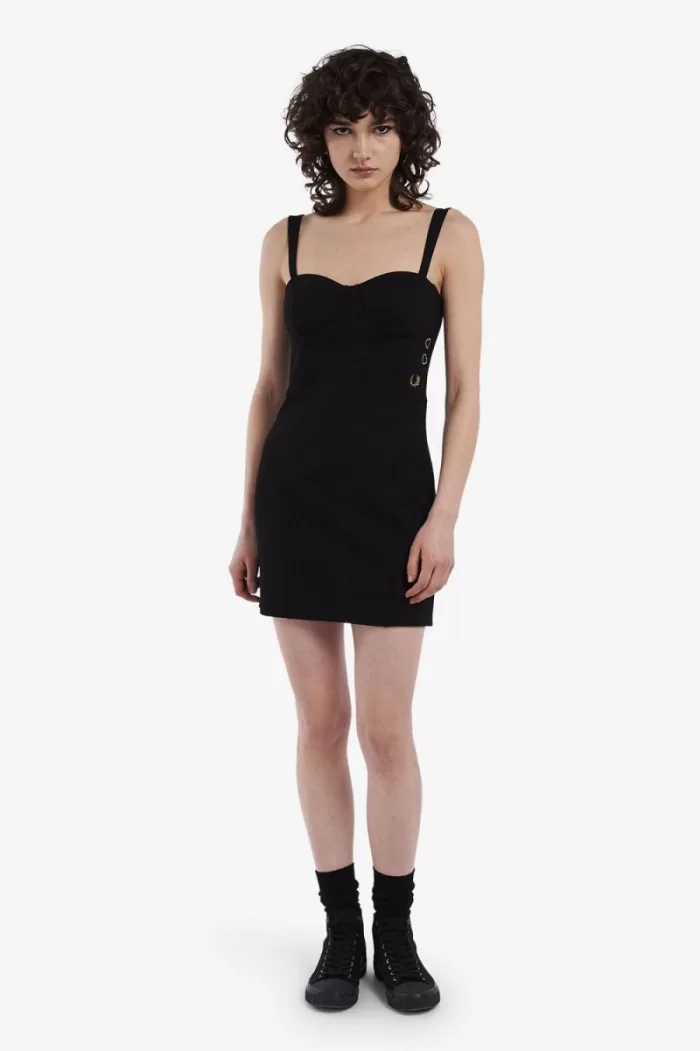 Fred Perry Bodycon Women’s Dress Black | JBMGW8627