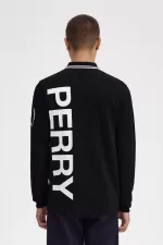 Fred Perry Bold Graphic Long Sleeve Men’s Shirt Black | ESVDK8910