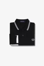 Fred Perry Bold Graphic Long Sleeve Men’s Shirt Black | ESVDK8910