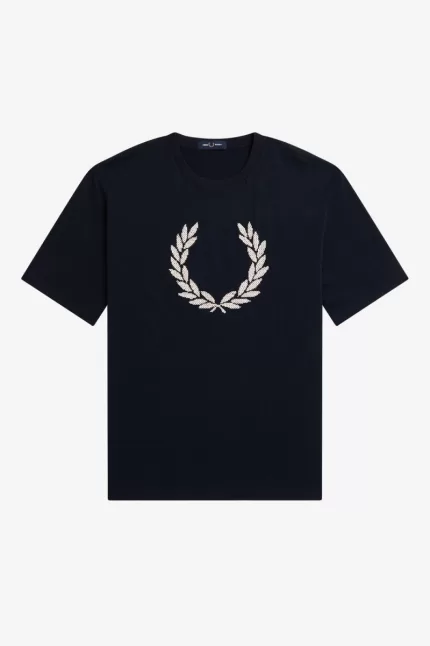 Fred Perry Bold Laurel Wreath Women’s T-Shirt Navy | CARIF4321