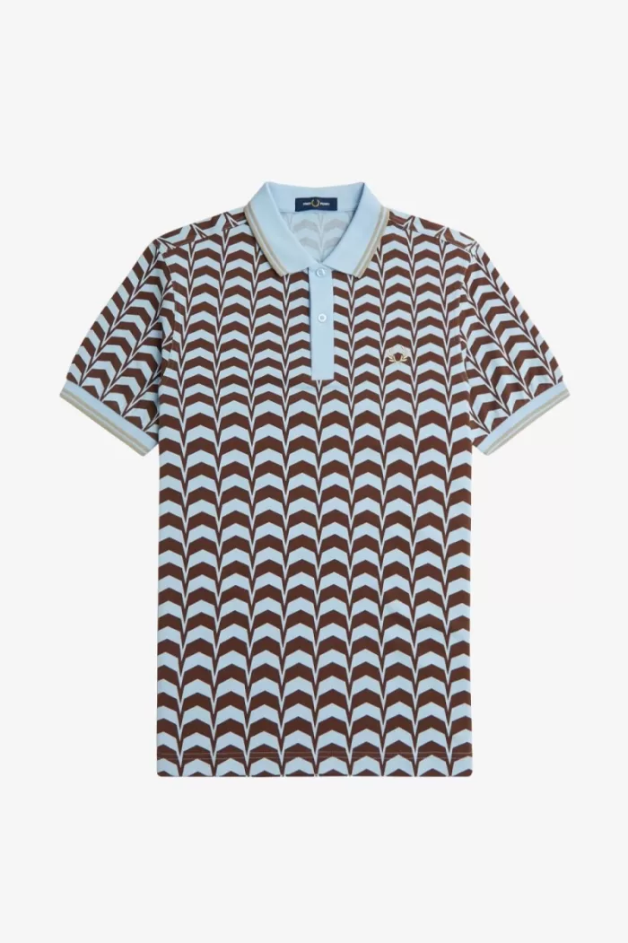 Fred Perry Bold Print Men’s Polo Shirt Turquoise | QBSRZ2689