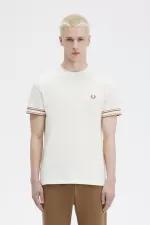 Fred Perry Bold Tipped Piqué Men’s T-Shirt Beige | KUANL3801